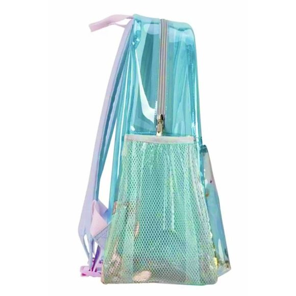 Girls 16.5" Transparent School Backpack - Heavy Duty PVC Travel Bag Waterproof - Picture 4 of 5